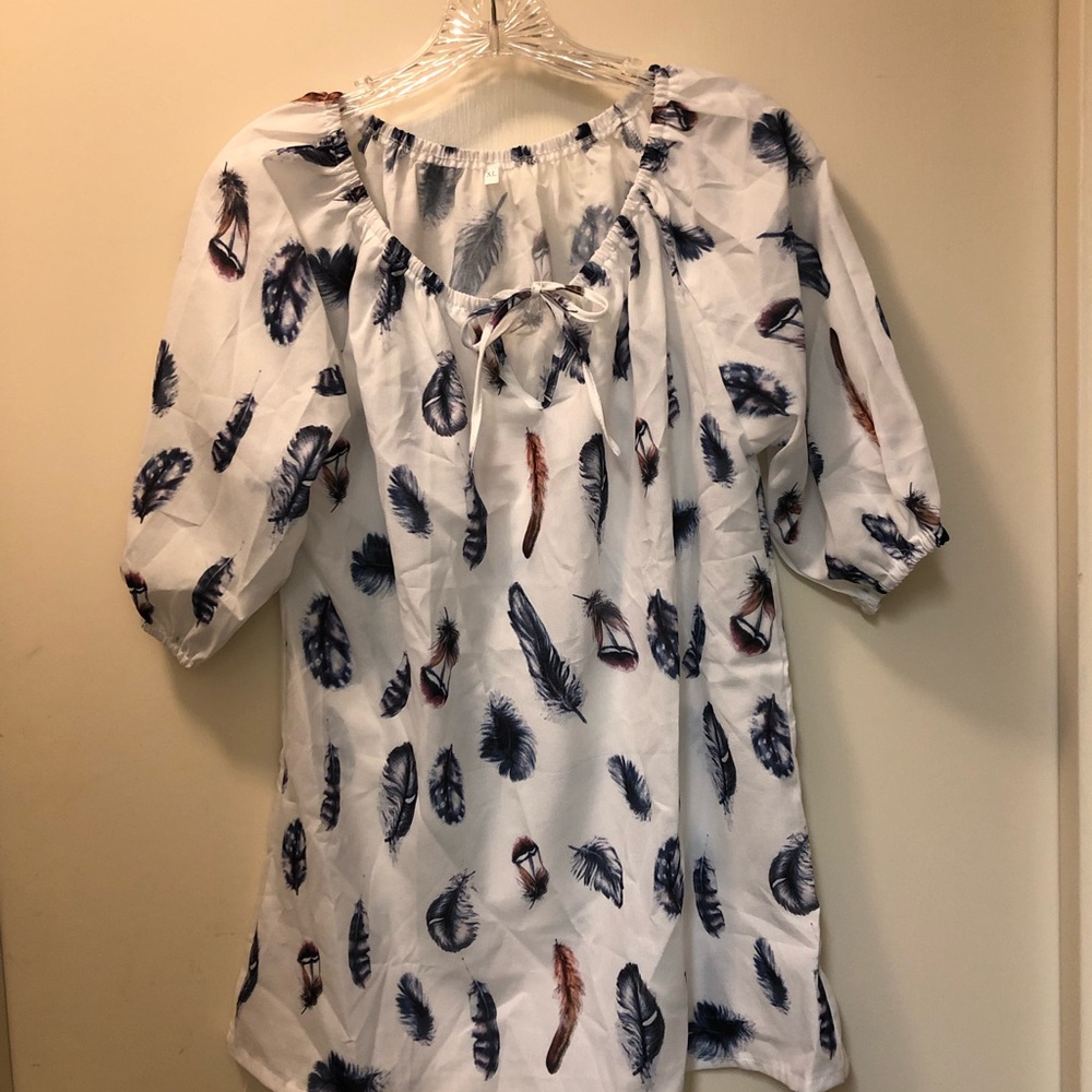 White pattern blouse